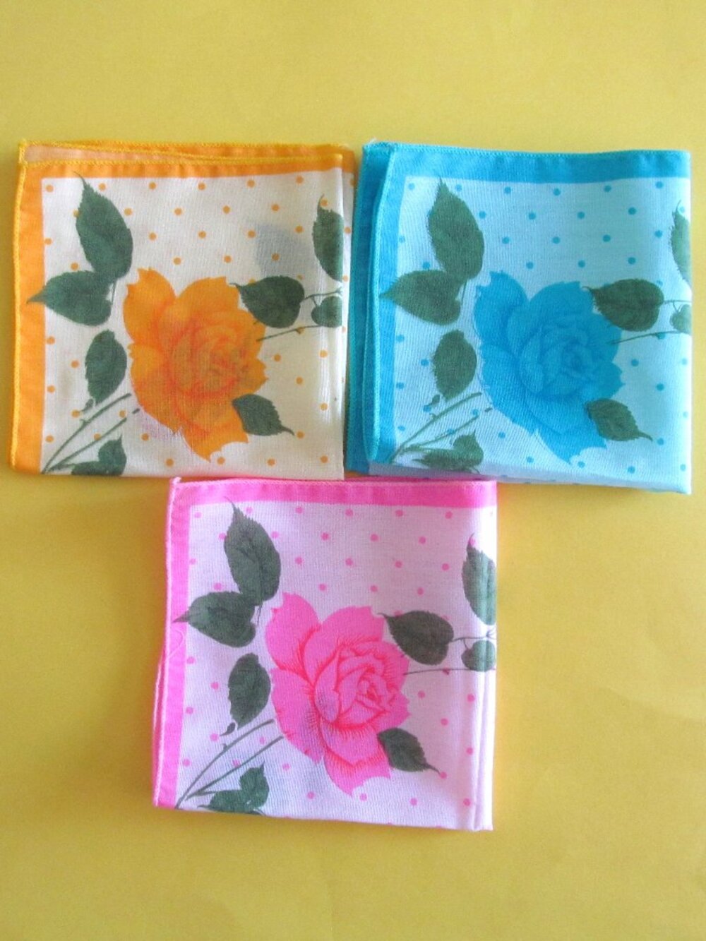 Vintage floral handkerchief lot of 3